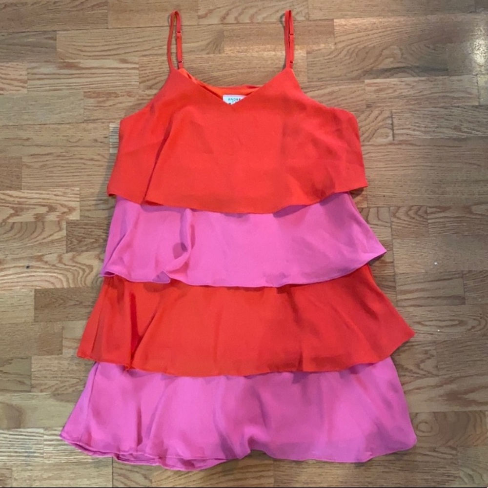 Adorable color block tiered dress